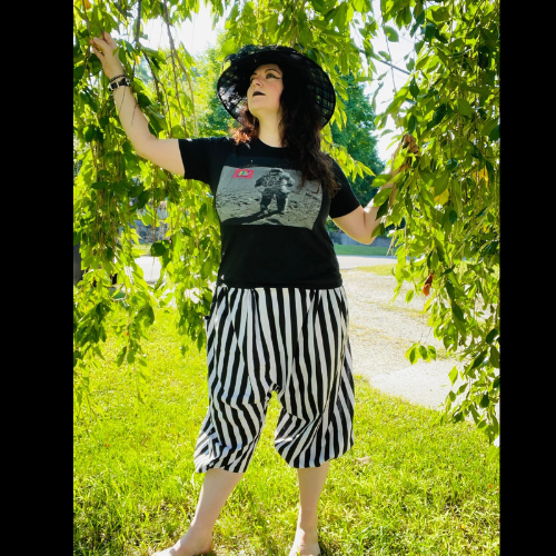 Black and White Striped Pants