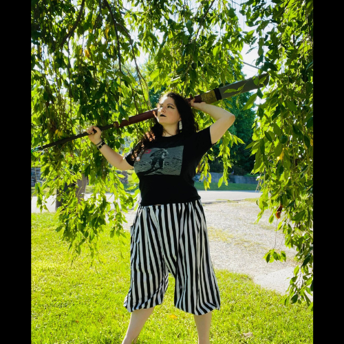 Black and White Striped Pants