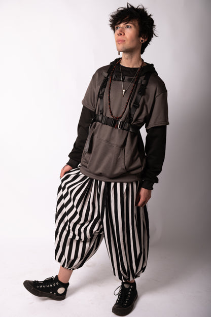 Black and White Striped Pants