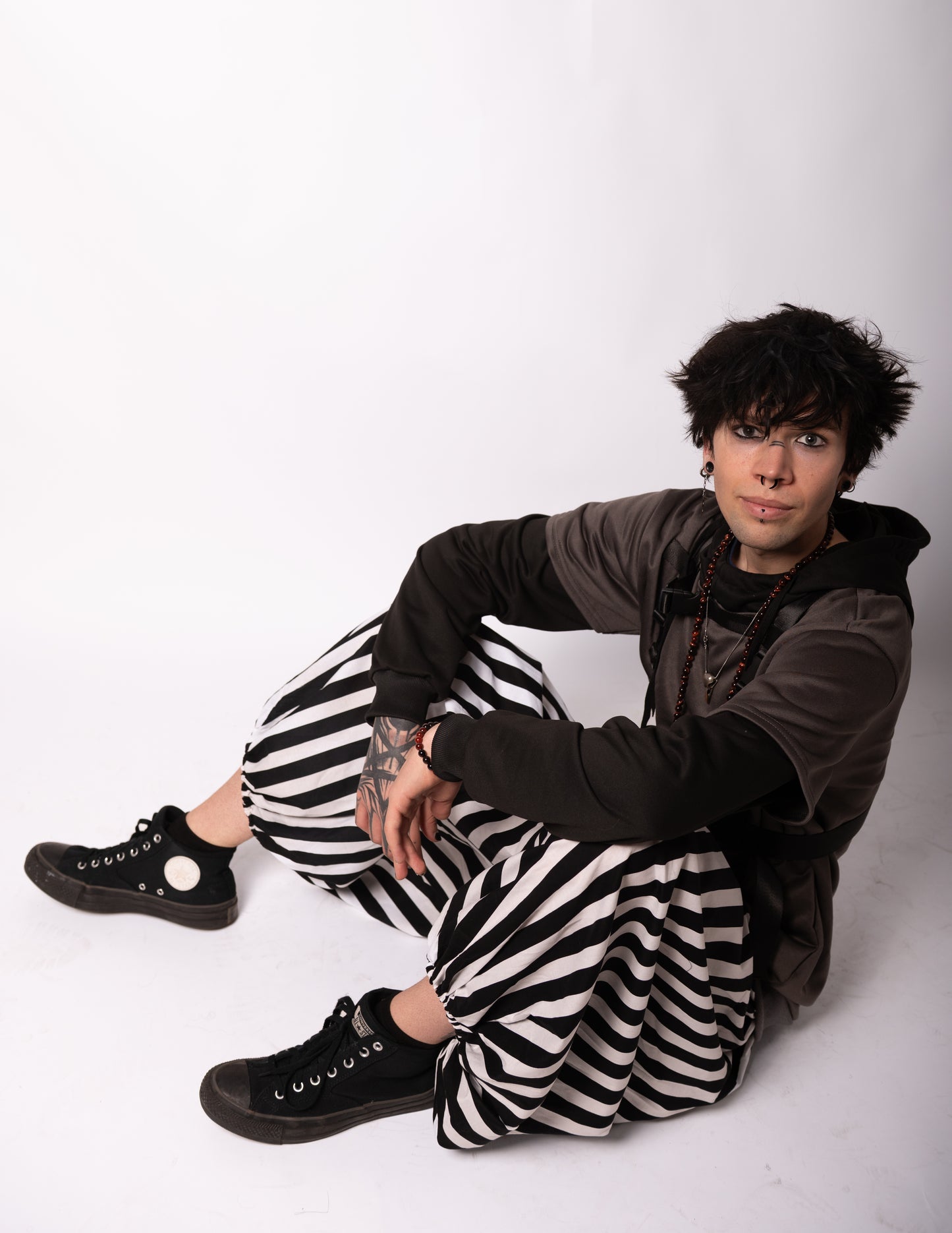 Black and White Striped Pants