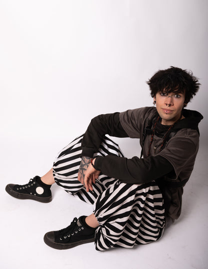 Black and White Striped Pants