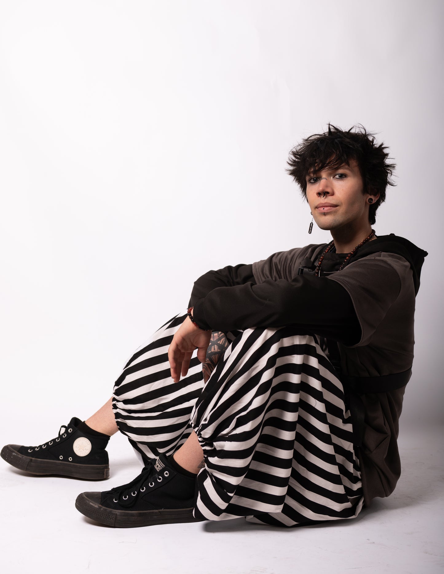 Black and White Striped Pants